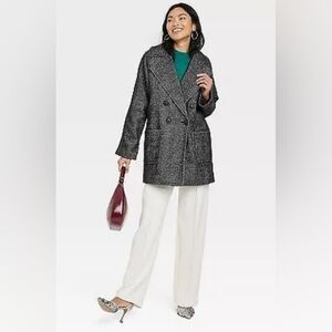 NWT Women's A New Day oversized herringbone overcoat jacket, pea coat, Small